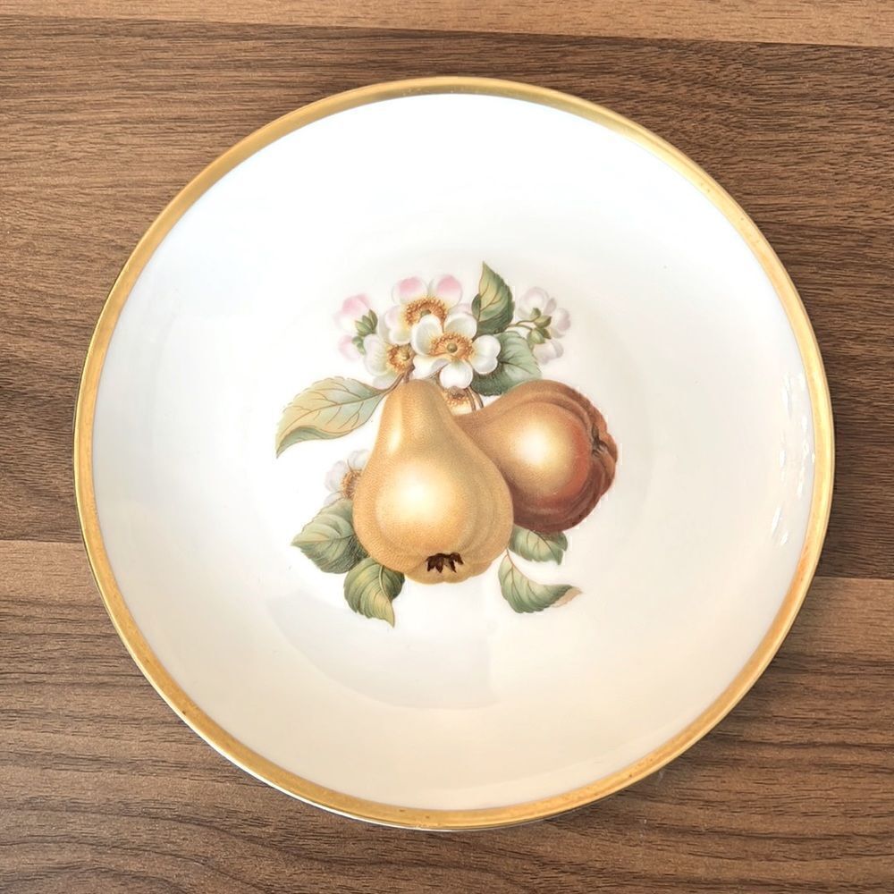Vintage Hutschenreuther Gelb China Plate with Pear Design
